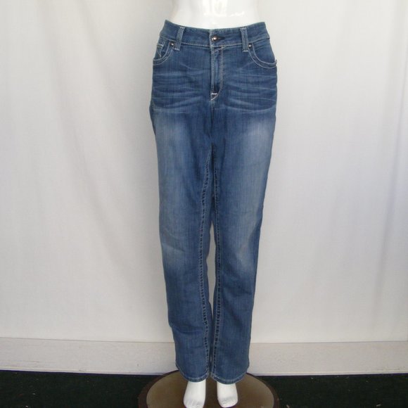 Ariat Denim - ARIAT REAL Jeans, 38 x 33, Mid-rise, Straight, Big pockets, Zipper fly, Blue,